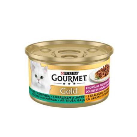 Gourmet Gold konz. mačka duš.králík a pečeň 85g