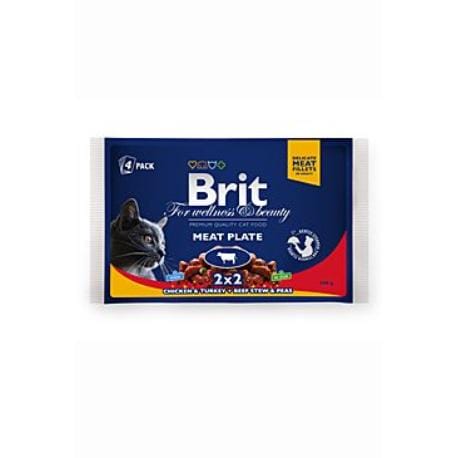 Brit Premium Cat kapsa Meat Plate 400g (4x100g)