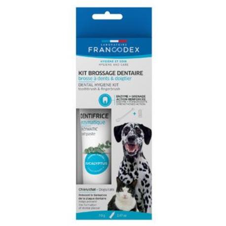 Francodex Dental Kit zubná pasta 70g+kefka pes
