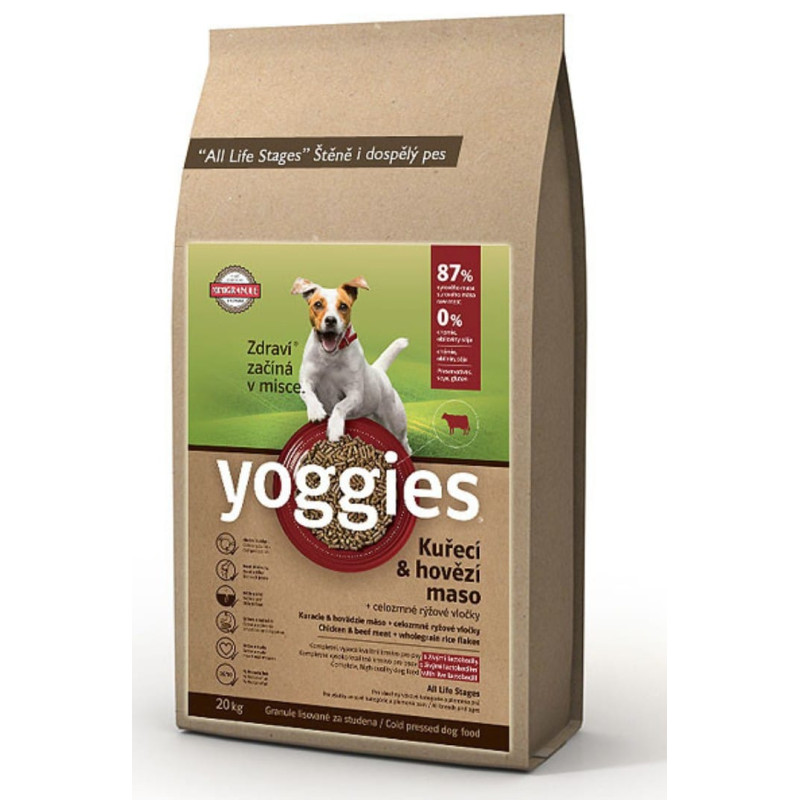 Yoggies Mini 15kg kuřecí a hovězí maso
