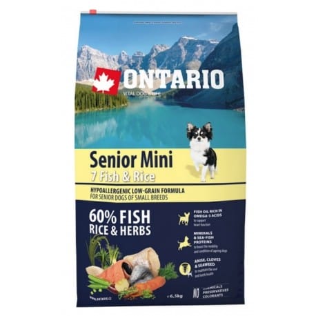 ONTARIO Dog Senior Mini Fish & Rice 6,5kg