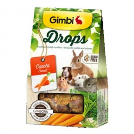 Gimbi Drops pro hlodavce s mrkví 50g