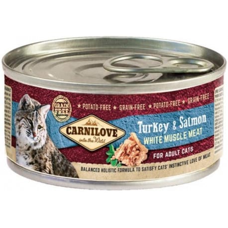 Carnilove White konz Mus Meat Turkey&Salmon Cats 100g