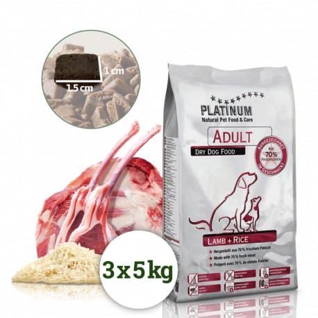 Platinum Adult Lamb+Rice 15kg