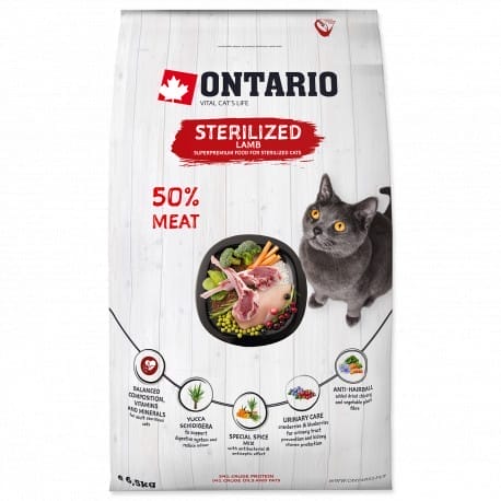 Ontario Cat Sterilised Lamb 6,5kg NEW