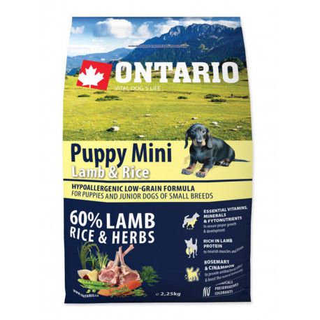 ONTARIO Dog Puppy Mini Lamb & Rice 2,25kg