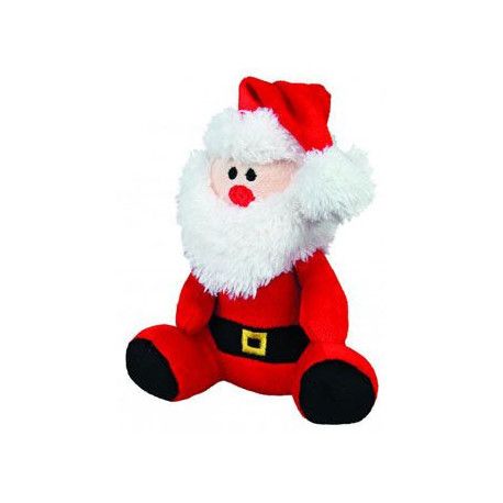 Vianočné Hračka pes Santa so šálom plyš 20cm TR 1ks