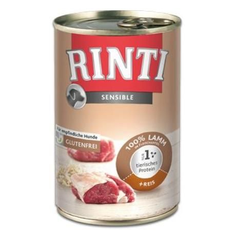 Rinti Dog Sensible konzerva jehně+rýže 400g