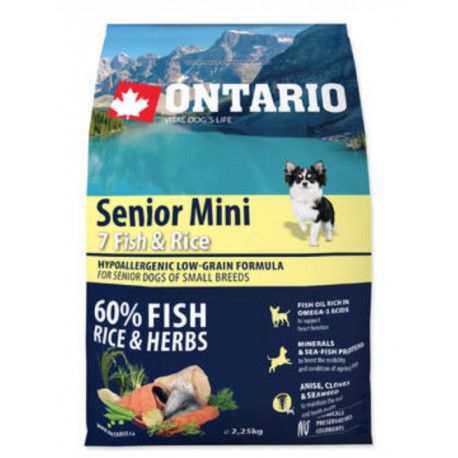 ONTARIO Dog Senior Mini Fish & Rice 2,25kg