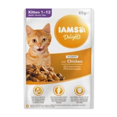 Iams Cat Mačiatko Kura v omáčke vrecko 85g