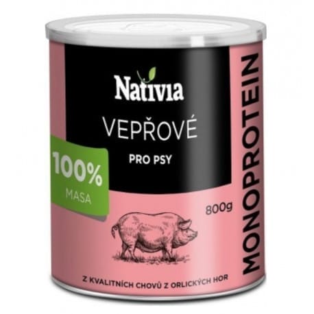 Nativia konz. vepřová svalovina 800g