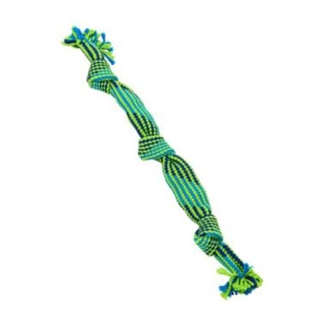 Hračka pes BUSTER Pískací lano, modrá/zelená, 58cm, L