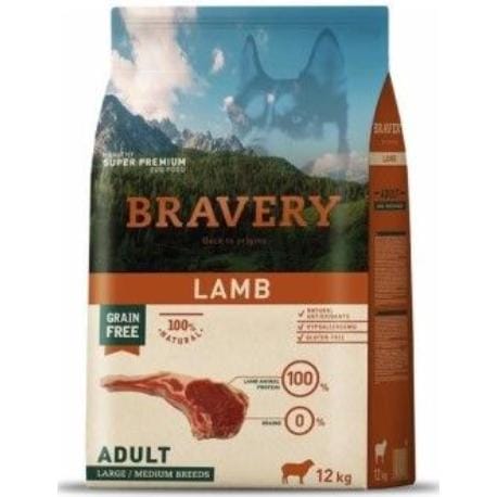 BRAVERY dog ADULT large/medium LAMB 12kg