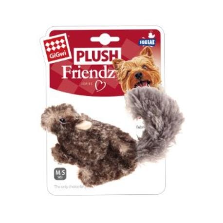 Hračka pes GiGwi Plush Friendz veverka šedá plyš