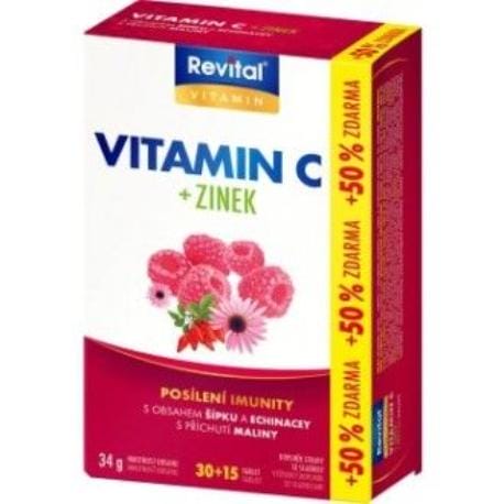 Vitar Revital Vitamin C zinek, echinacea a šípek 34g