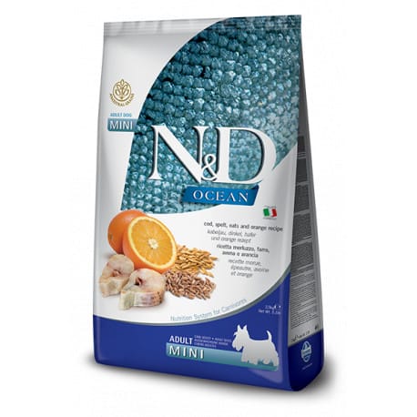 N&D OCEAN DOG LG Adult Mini Codfish & Orange 2,5kg