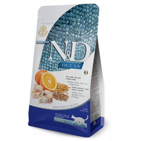 N&D OCEAN CAT LG Adult Codfish & Orange 5kg