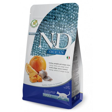 N&D OCEAN CAT GF Adult Herring, Pumpkin & Orange 1,5kg