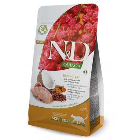 N&D GF Quinoa CAT Skin&Coat Quail & Coconut 300g