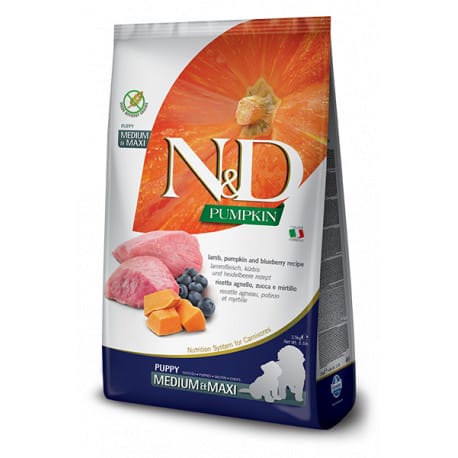 N&D GF Pumpkin DOG Puppy M/L Lamb & Blueberry 2,5kg