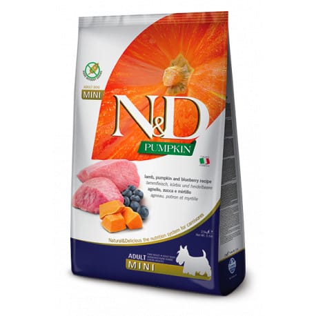 N&D GF Pumpkin DOG Adult Mini Lamb & Blueberry 2,5kg