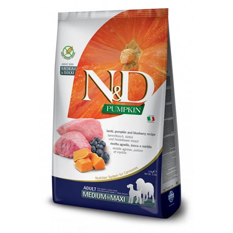 N&D GF Pumpkin DOG Adult M/L Lamb & Blueberry 2,5kg