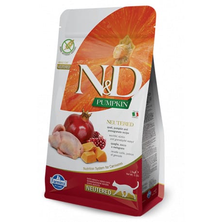 N&D GF Pumpkin CAT NEUTERED Quail & Pomegranate 1,5kg