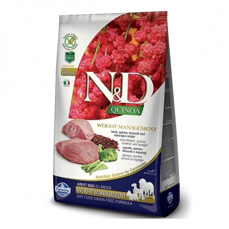 N&D GF Quinoa DOG Weight Mngmnt Lamb & Broccoli 7kg