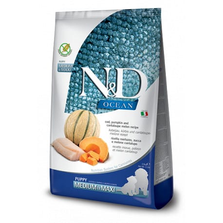 N&D OCEAN DOG Puppy M/L Codfish & Pumpkin & Melon 12kg