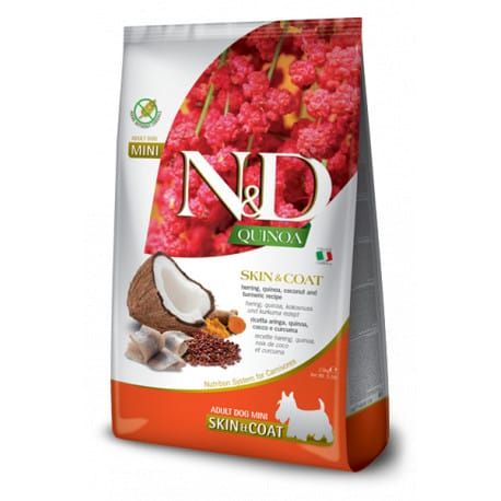 N&D Quinoa DOG Skin & Coat Herring &Coconut Mini 2,5kg