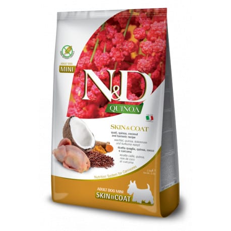 N&D Quinoa DOG Skin & Coat Quail & Coconut Mini 2,5kg