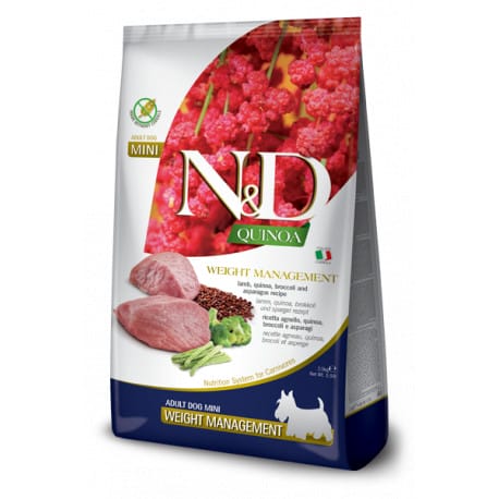 N&D Quinoa DOG Weight Mnmgnt Lamb &Broccoli Mini 2,5kg