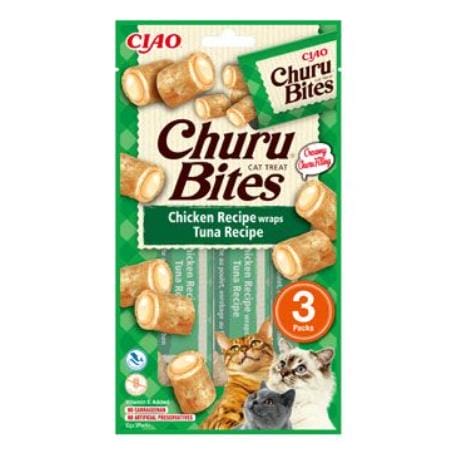 Churu Cat Bites Chicken wraps&Tuna Purée 3x10g