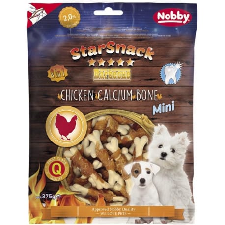 Nobby StarSnack BBQ Mini kalciová kocka s kuraťom 7cm / 375g