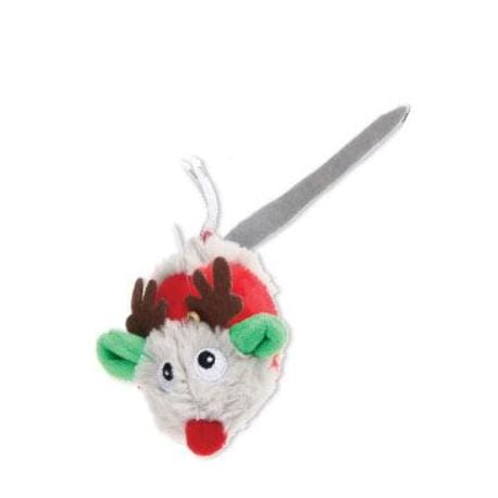 Hračka kočka GiGwi Melody vánoční myška se zvukem