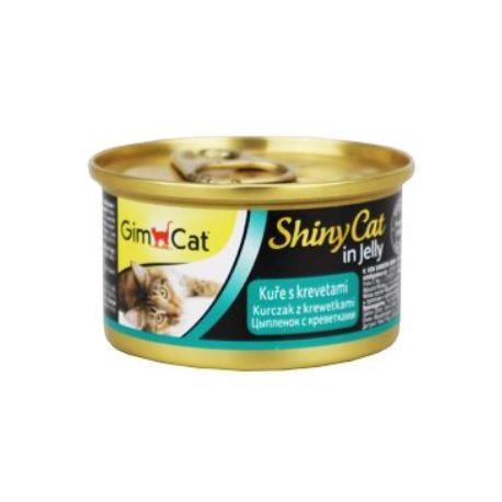 Gimpet mačka konz. ShinyCat kura+kreveta 70g