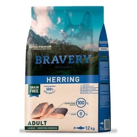 BRAVERY dog ADULT large/medium Herring 12kg