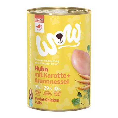 WOW konzerva Kuřecí s karotkou Junior 400g