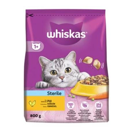 Whiskas Dry Sterile s kuř. 800g