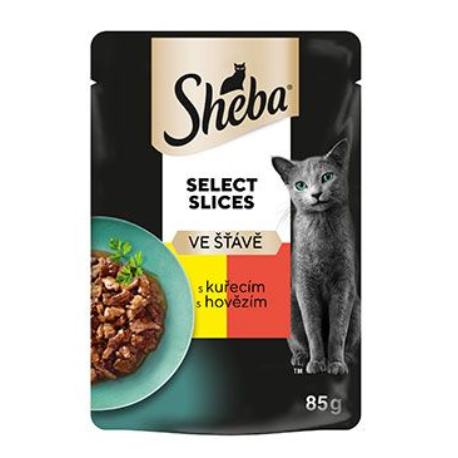 Sheba kapsa s kuřecím a hovězím ve šťávě 85g