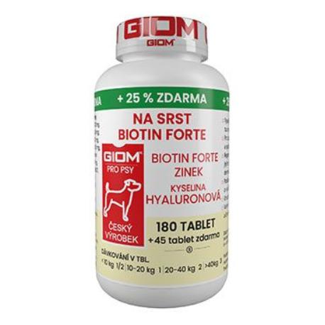 Giom S pes Na srst Biotin FORTE 180 tbl+25% zdarma