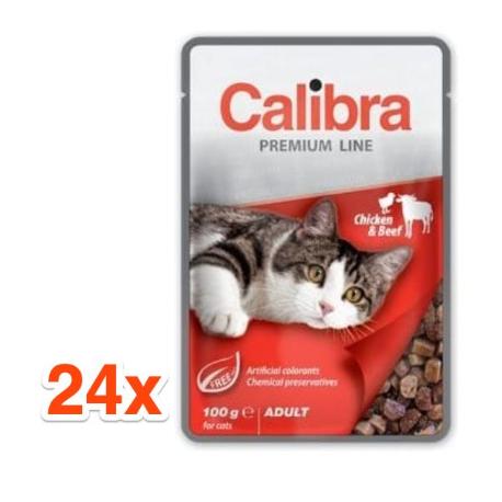 Calibra Cat kaps. Premium Adult Chicken&Beef 24x100g