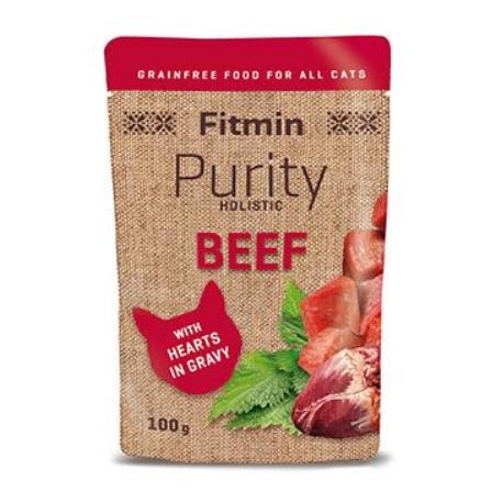 Fitmin cat Purity hovězí se srdíčky kapsa 100g