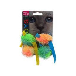 Hračka MC myšk a koule s catnip 5cm 4ks