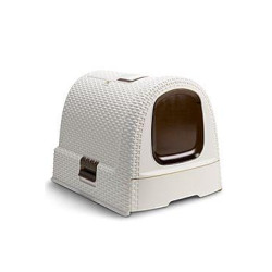 Curver WC mačka kryté domček Rattan 39x39x51cm vintage