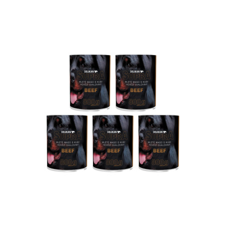 Delikan Konzerva SUPRA Dog Beef 5x800g