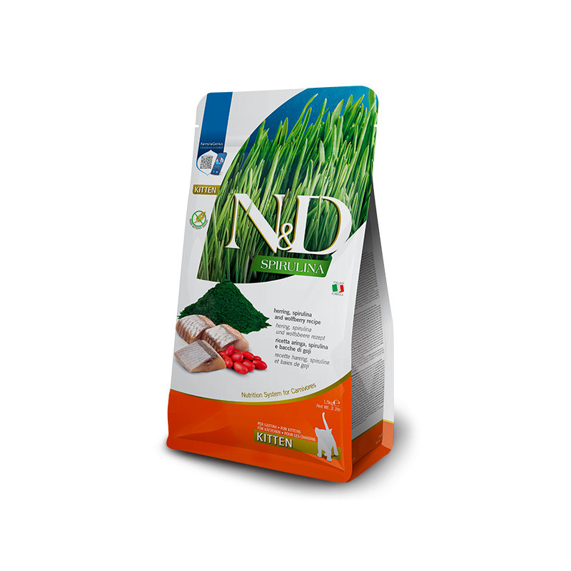 N&D SPIRULINA CAT Kitten Herring & Wolfberry 1,5kg