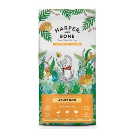 Harper and Bone Dog Adult Large&Med přích. farmy 2kg