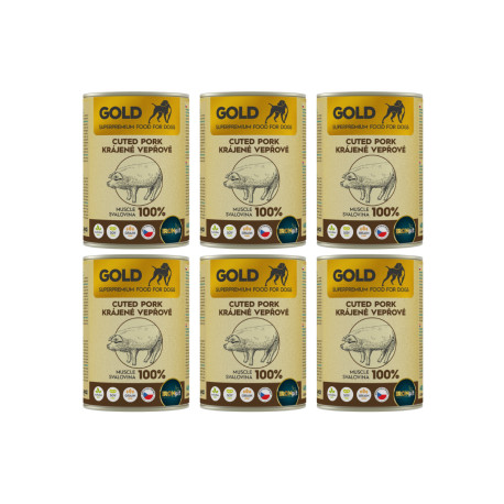 IRONpet Gold Dog Vepřová krájená svalovina, konz. 6x400g