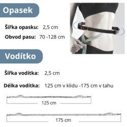 Sada vodítko s opaskem na dogtrekking šedo-červené